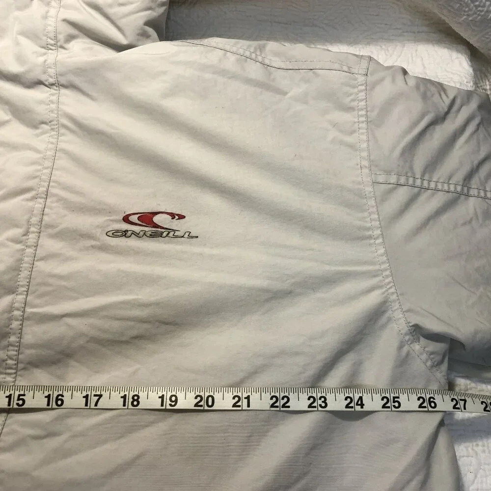 Vintage ONeill Jacket Insulated Windbreaker Black Collar Light Gray Men Size XL